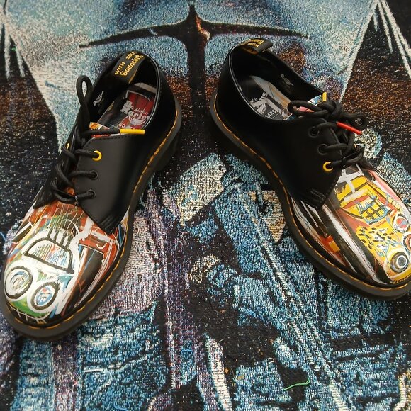 LOVINGLY AND LIGHTLY WORN DR. MARTENS BASQUIAT 1460 BEAT BOP AND 1461 DUST HEAD